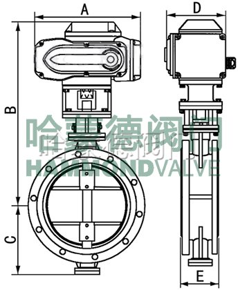 电动法兰硬密封蝶阀