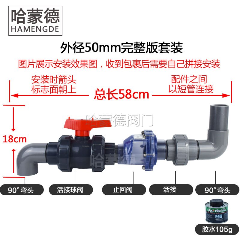 哈蒙德厨房下水道防反水止回阀完整版套装